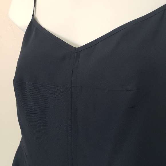 J.Crew Women's 10 Navy Blue Sleeveless Dress Spaghetti Strap V-neck Knee Length - Picture 8 of 10